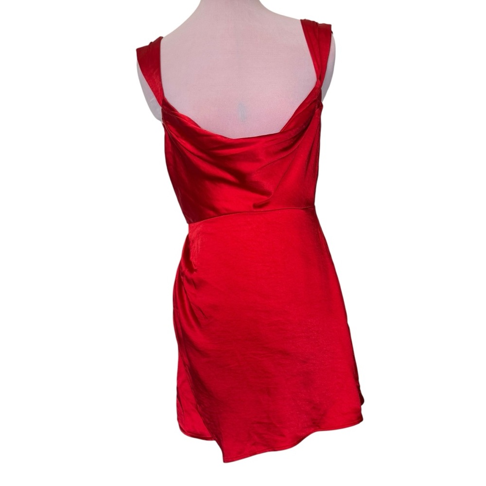 RunAway Havana Sexy Vixen Red Satin Mini Dress unique low back date night hot 💃 - Picture 5 of 16